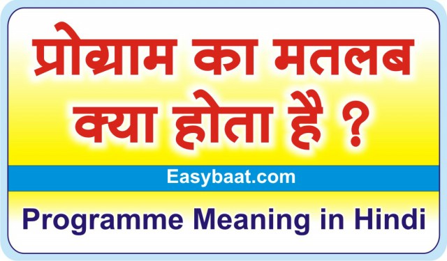 Programme Meaning in Hindi