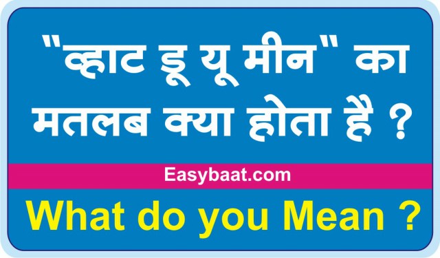 What do you mean meaning in hindi